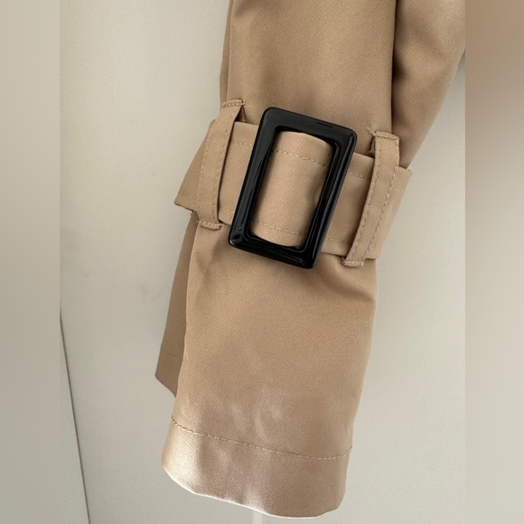 Cropped Trench Jacket Beige Medium - Picture 2 of 8